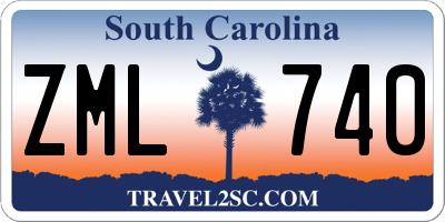 SC license plate ZML740