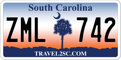 SC license plate ZML742