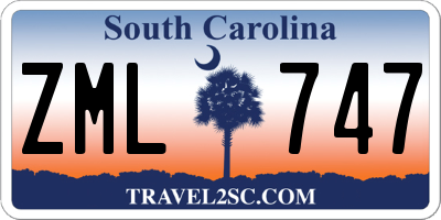 SC license plate ZML747