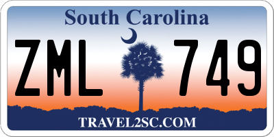 SC license plate ZML749