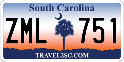 SC license plate ZML751