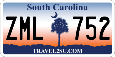 SC license plate ZML752