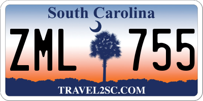 SC license plate ZML755