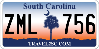 SC license plate ZML756