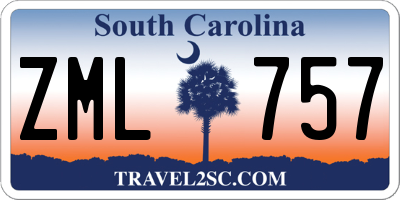 SC license plate ZML757