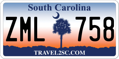 SC license plate ZML758