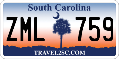 SC license plate ZML759