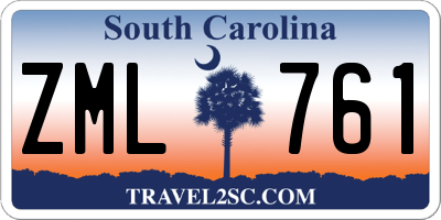 SC license plate ZML761