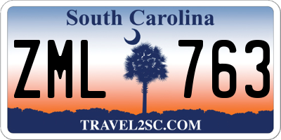 SC license plate ZML763