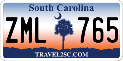 SC license plate ZML765