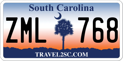 SC license plate ZML768