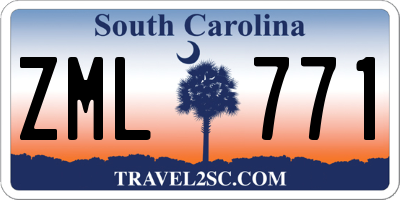 SC license plate ZML771