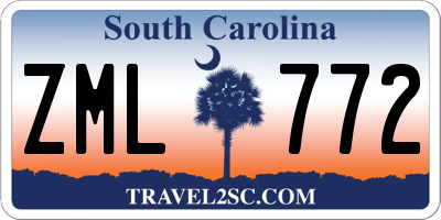 SC license plate ZML772