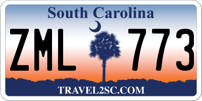 SC license plate ZML773
