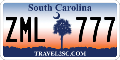 SC license plate ZML777