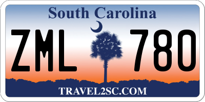 SC license plate ZML780