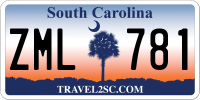 SC license plate ZML781