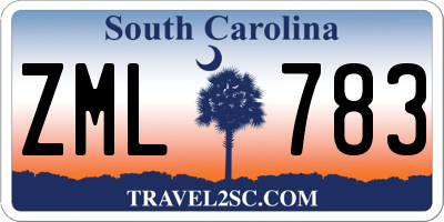 SC license plate ZML783
