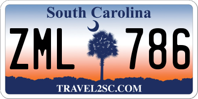 SC license plate ZML786