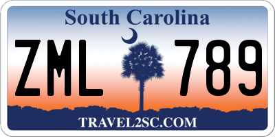 SC license plate ZML789