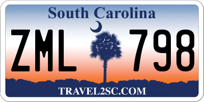 SC license plate ZML798
