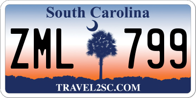 SC license plate ZML799
