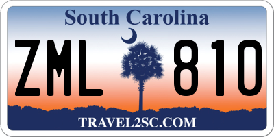 SC license plate ZML810