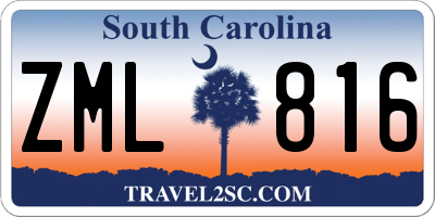 SC license plate ZML816