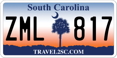 SC license plate ZML817