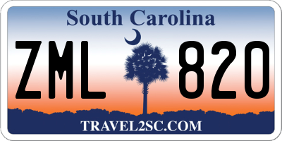 SC license plate ZML820