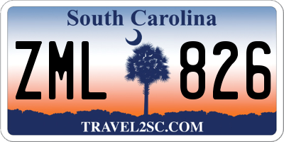 SC license plate ZML826