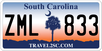 SC license plate ZML833