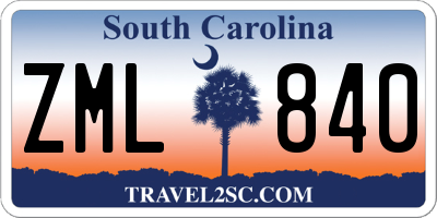 SC license plate ZML840