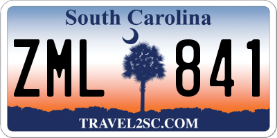 SC license plate ZML841