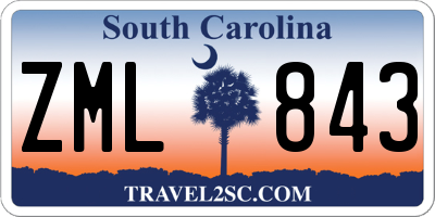 SC license plate ZML843