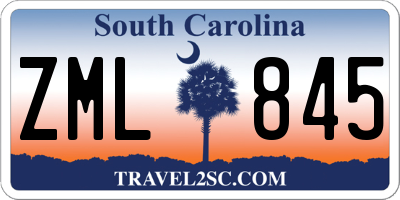 SC license plate ZML845