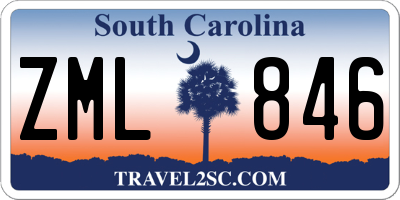 SC license plate ZML846