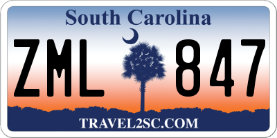 SC license plate ZML847