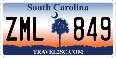 SC license plate ZML849