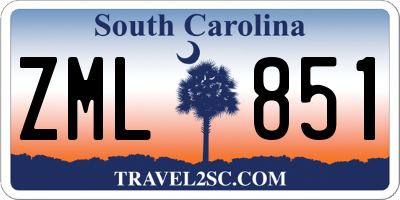 SC license plate ZML851