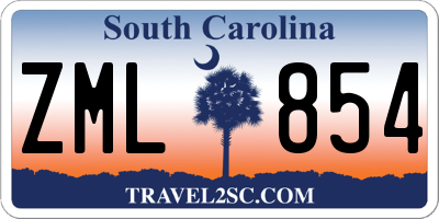 SC license plate ZML854