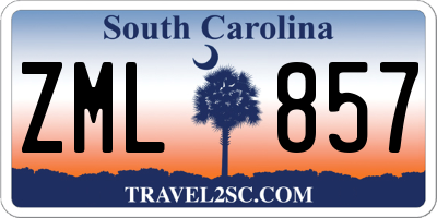 SC license plate ZML857