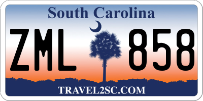 SC license plate ZML858