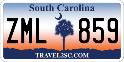 SC license plate ZML859