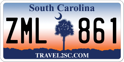 SC license plate ZML861