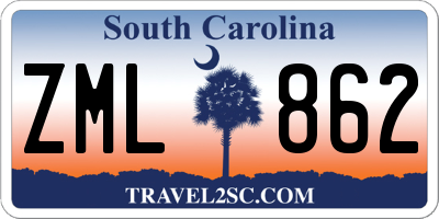 SC license plate ZML862