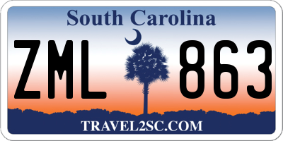 SC license plate ZML863