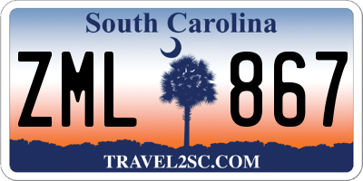 SC license plate ZML867