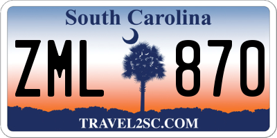 SC license plate ZML870