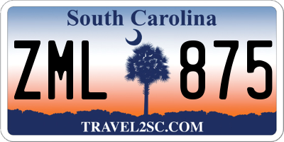 SC license plate ZML875